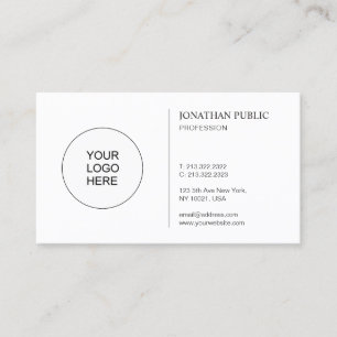 Carte De Visite Moderne modèle simple avec logo Créez le vôtre