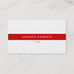 Carte de visite moderne moderne blanc rouge propre