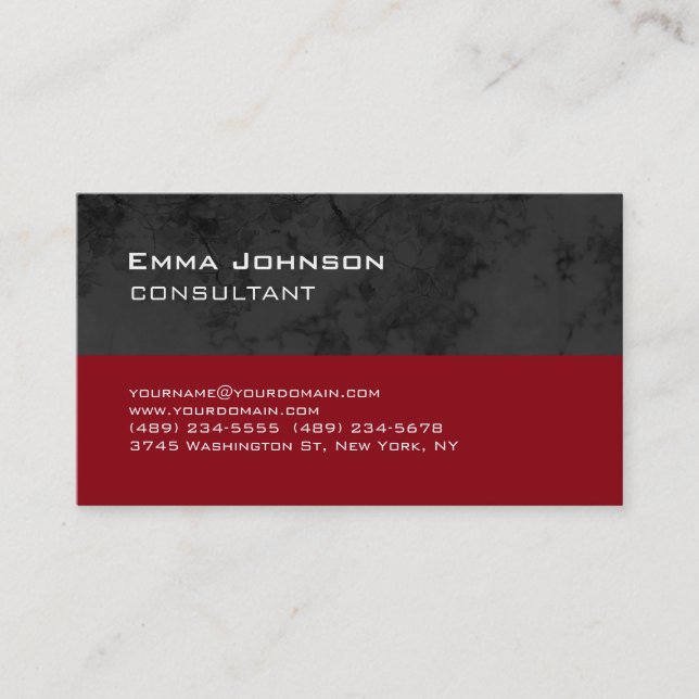 Carte De Visite Moderne moderne Red Grey Black Stripes Consultant (Devant)
