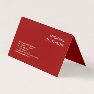Carte de visite moderne moderne rouge blanc