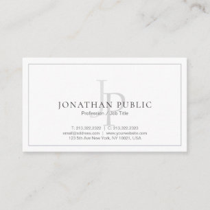 Carte De Visite Moderne Monogramme professionnel élégant et tendan