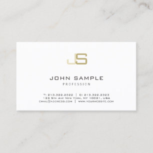 Carte De Visite Moderne Monogramme Professionnel Élégant Simple