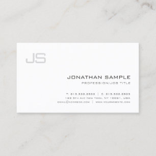 Carte De Visite Moderne Monogrammed Sleek Professional Top Plain