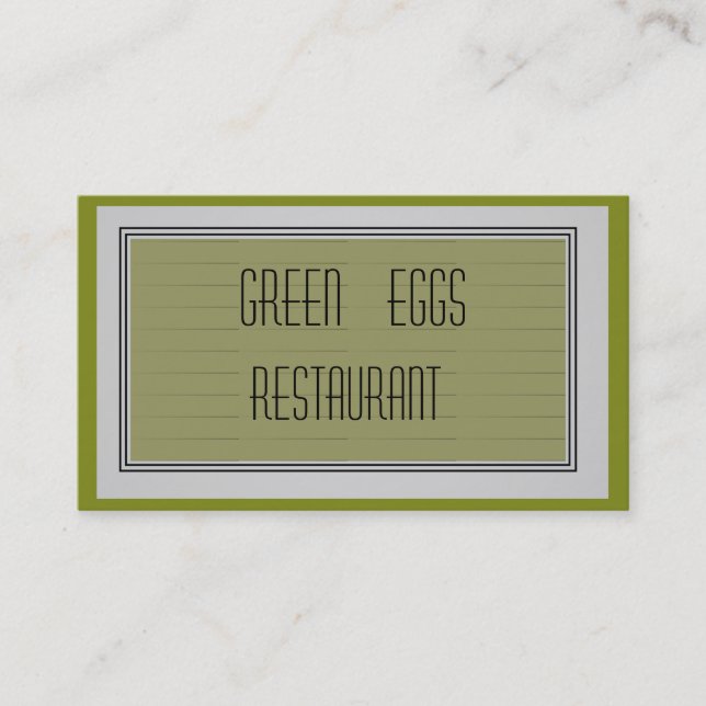 Carte de visite moderne Moss Green (Devant)