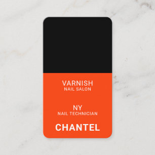Carte De Visite Moderne néon orange chic élégant design vernis à o
