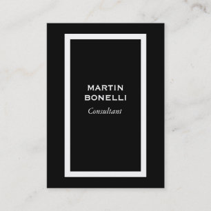 Carte de visite moderne noir blanc vertical