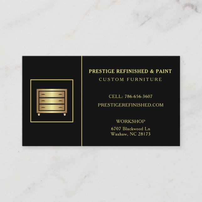 Carte De Visite Moderne noir élégant professionnel (Devant)