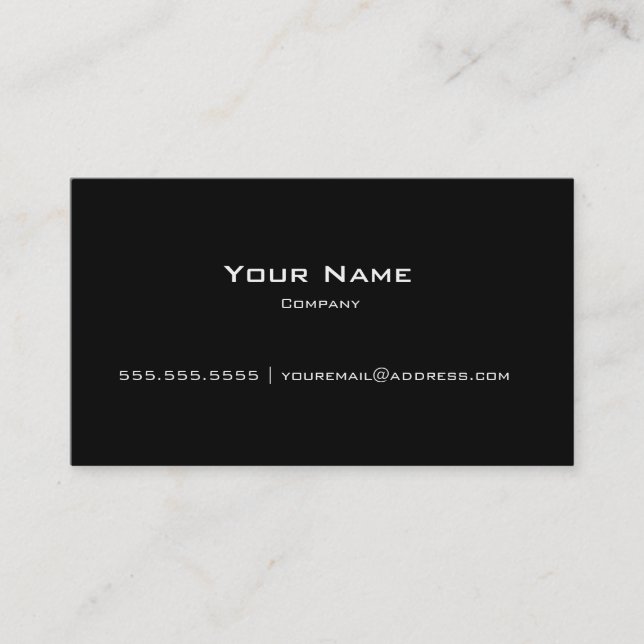 Carte de visite moderne noir simple (Devant)