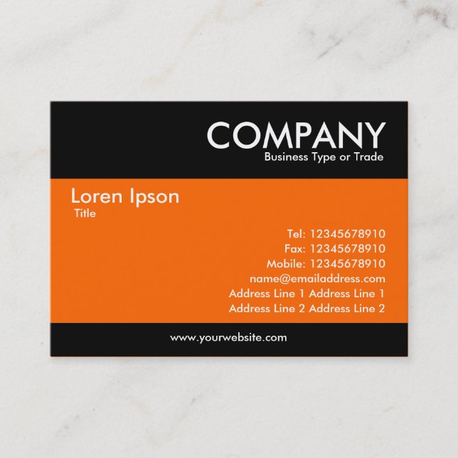 Carte De Visite Moderne - Orange riche (Devant)