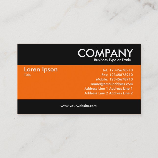 Carte De Visite Moderne - Orange riche (Devant)