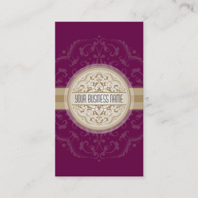 CARTE DE VISITE moderne oriental mandala plum or (Devant)
