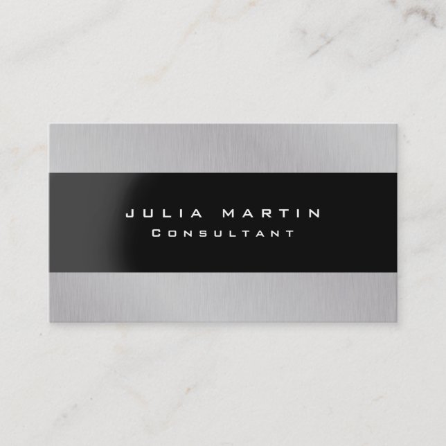 Carte De Visite Moderne original Silver Grey Unique tendance Creat (Devant)
