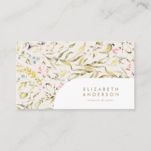 Carte De Visite Moderne Pampas Spring Fleurs sauvages Floral Corpo