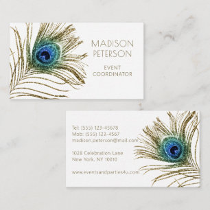 Carte De Visite Moderne Parties scintillant Feather Coordonnatrice