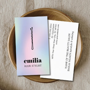 Carte De Visite Moderne Pastel Coloré Noir Hair Pin Salon