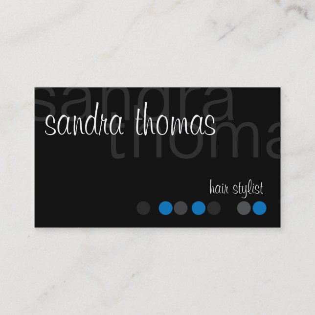 Carte De Visite Moderne personnalisé - bleu (Devant)