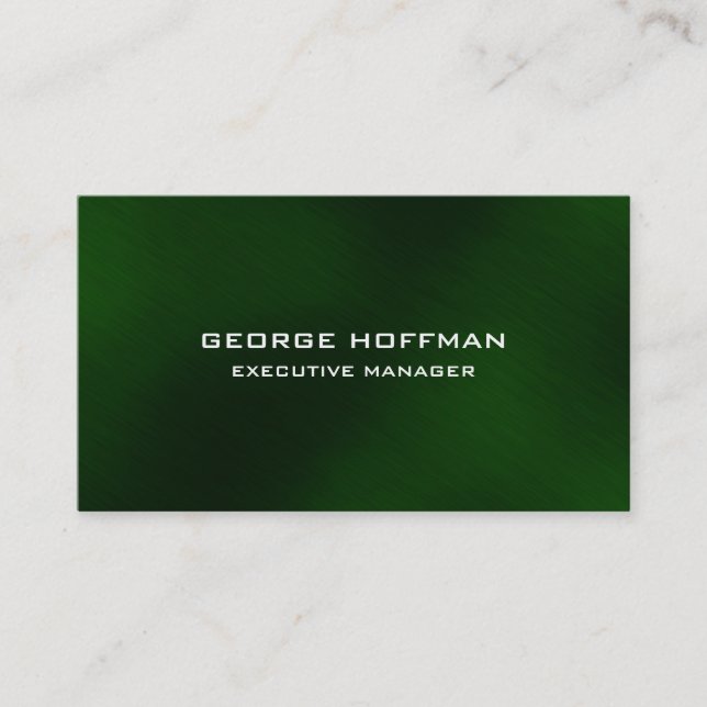 Carte De Visite Moderne Plaine Simple Artistique Vert Professionne (Devant)