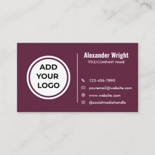 Carte de visite Moderne Plum Berry Ajouter un logo