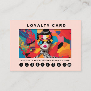 Carte De Visite Moderne pop art tendance Loyauté 10 Salon