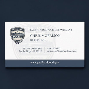 Carte de visite moderne pour détective de police