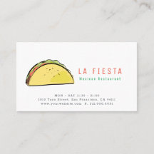 Carte de visite moderne pour restaurant mexicain T