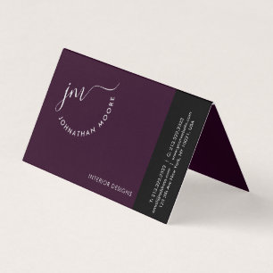 Carte De Visite Moderne Professional Curature Plum Script fantaisi