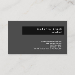 Carte De Visite Moderne Professional Grey Black Consultant Manager