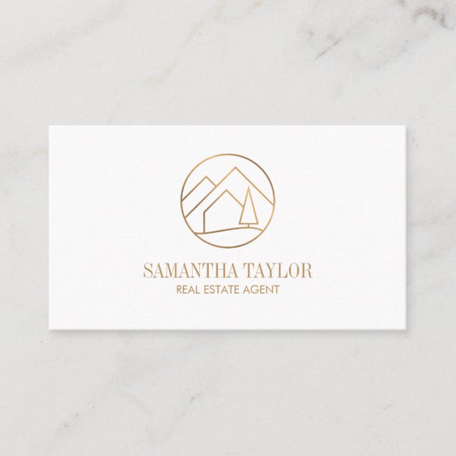 Carte De Visite Moderne Professional Immobilier Mountain Realty Bu (Devant)