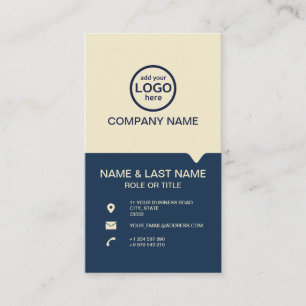 Carte De Visite Moderne Professionnel 2 couleurs ajoutez votre log