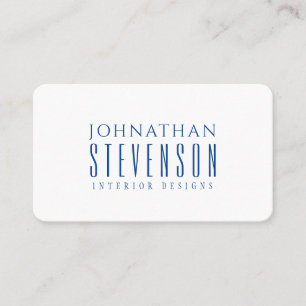 Carte De Visite Moderne Professionnel Blanc clair et bleu profond