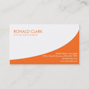 Carte De Visite Moderne Professionnel Blanc Simple Orange