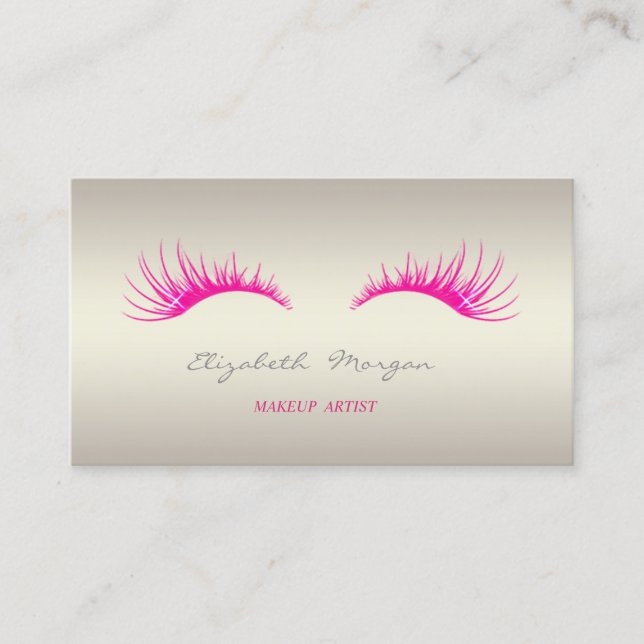 Carte De Visite Moderne Professionnel Charme Lumineux, Faux Lashes (Devant)