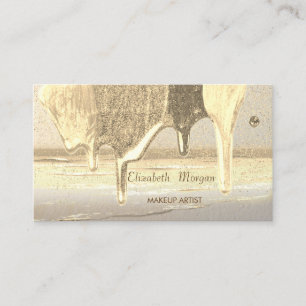 Carte De Visite Moderne Professionnel, Confetti Or, Gouttes