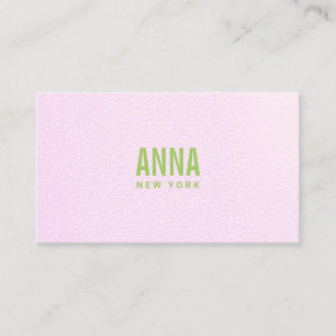 Carte De Visite Moderne Professionnel  Cuir Rose et Vert 