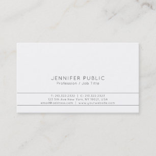 Carte De Visite Moderne Professionnel Élégant Blanc Simple