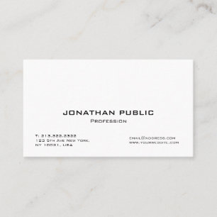 Carte De Visite Moderne Professionnel Élégant Blanc Simple Plain