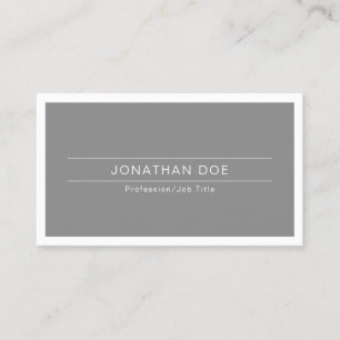 Carte De Visite Moderne Professionnel Élégant Blanc Simple Plain