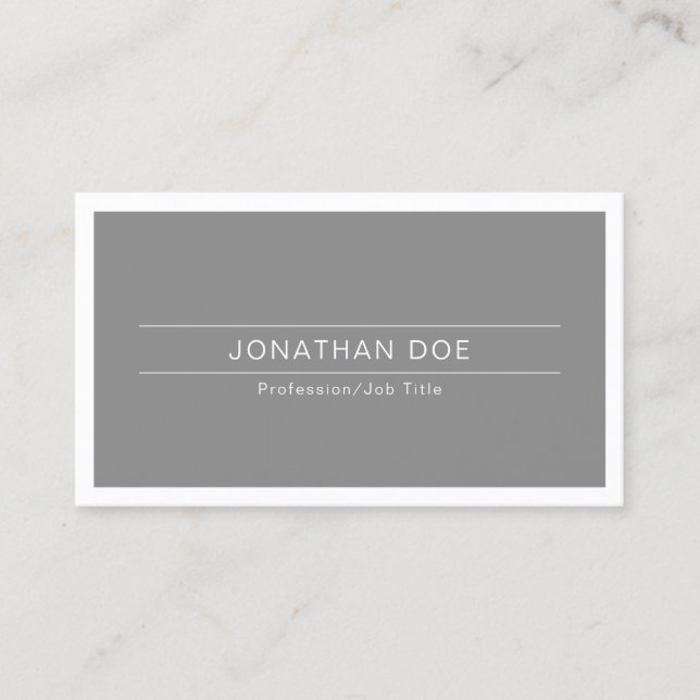 Carte De Visite Moderne Professionnel Élégant Blanc Simple Plain (Devant)