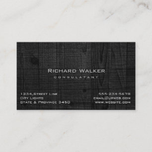 Carte De Visite Moderne Professionnel élégant Bois Noir Simple