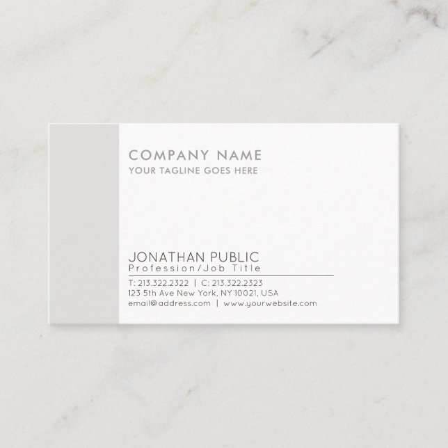 Carte De Visite Moderne Professionnel Élégant Entreprise Plain (Devant)
