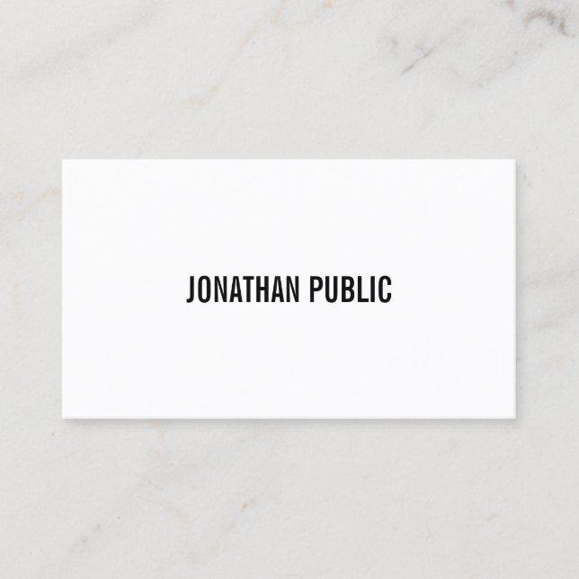 Carte De Visite Moderne professionnel élégant noir blanc simple (Devant)