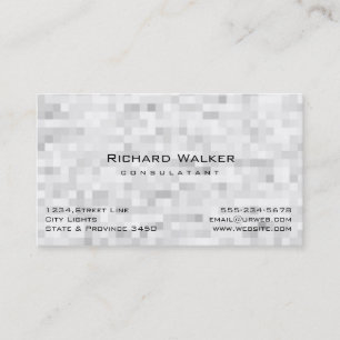 Carte De Visite Moderne Professionnel élégant Plain White Mosaic