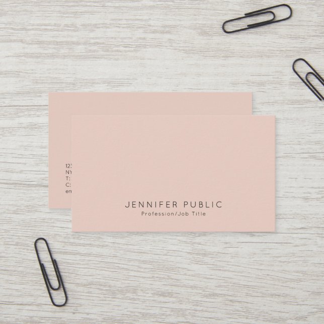 Carte De Visite Moderne Professionnel Gracieux Design Simple (Devant/Arrière en situation)