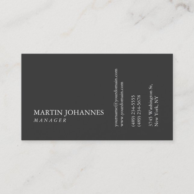 Carte de visite moderne professionnel gris clair (Devant)