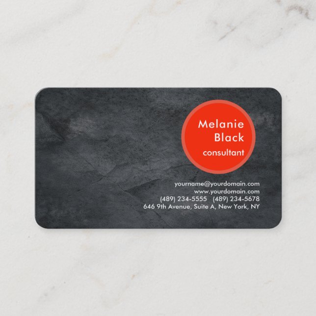 Carte De Visite Moderne professionnel gris rouge élégant tendance (Devant)