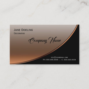 Carte De Visite Moderne Professionnel Highlight Bronze noir cuivre