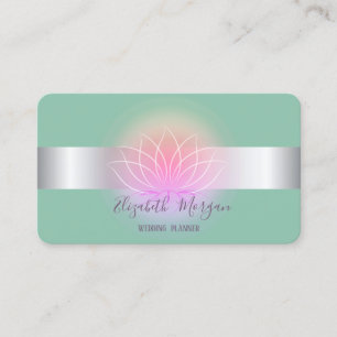 Carte De Visite Moderne professionnel Lotus Flower Mint Vert