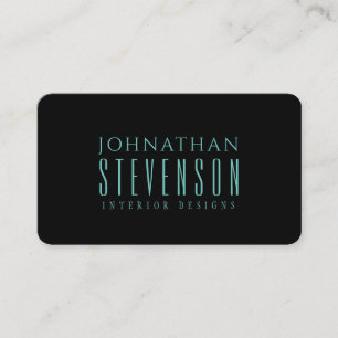 Carte De Visite Moderne Professionnel Lumière Bleu Turquoise
