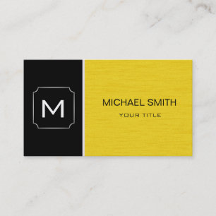 Carte De Visite Moderne professionnel noir et jaune simple