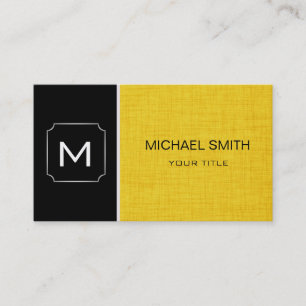 Carte De Visite Moderne professionnel noir et jaune simple